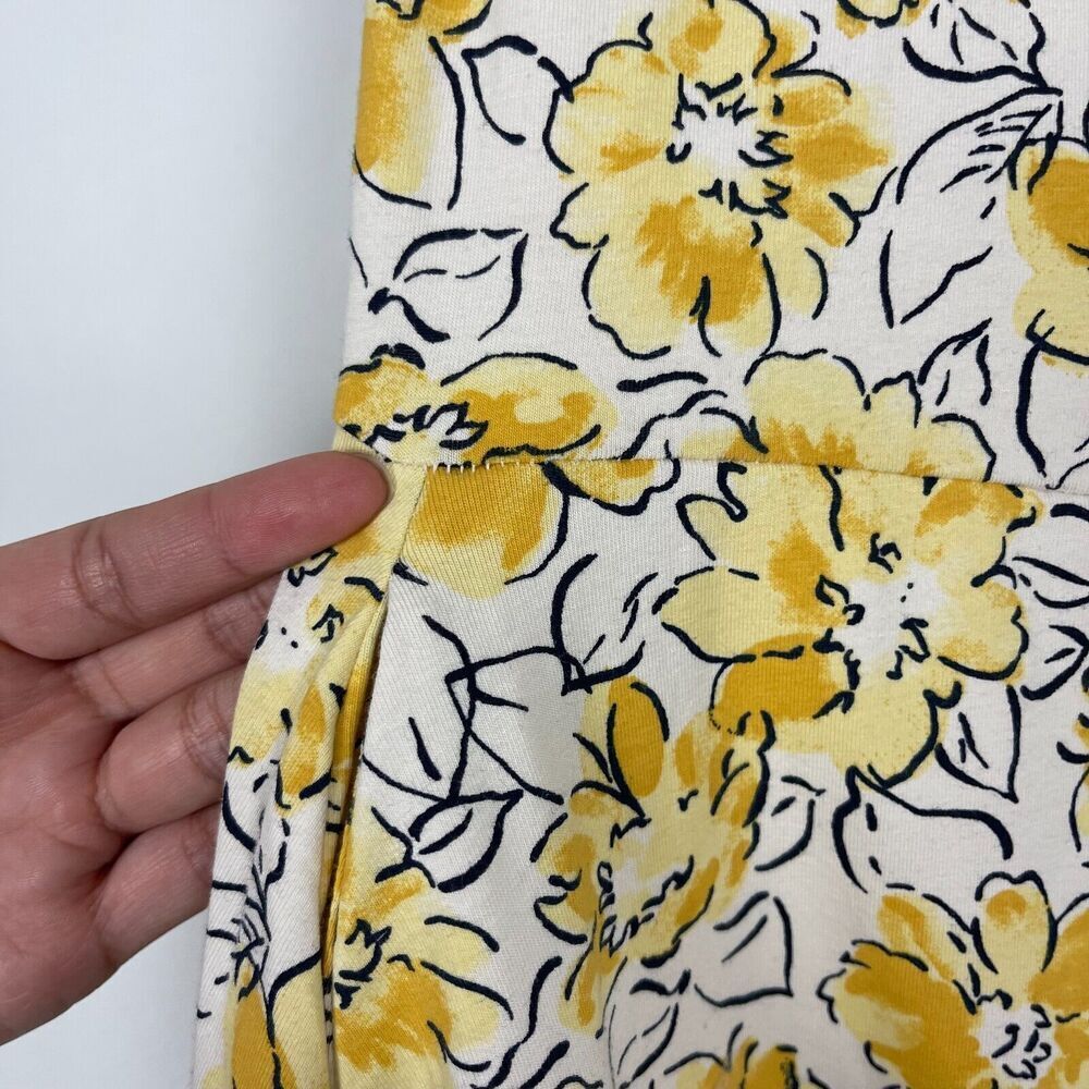 NWT Pact Organic Cotton Fit Flare Halter Dress Size Small Pockets Yellow Floral - Picture 10 of 10